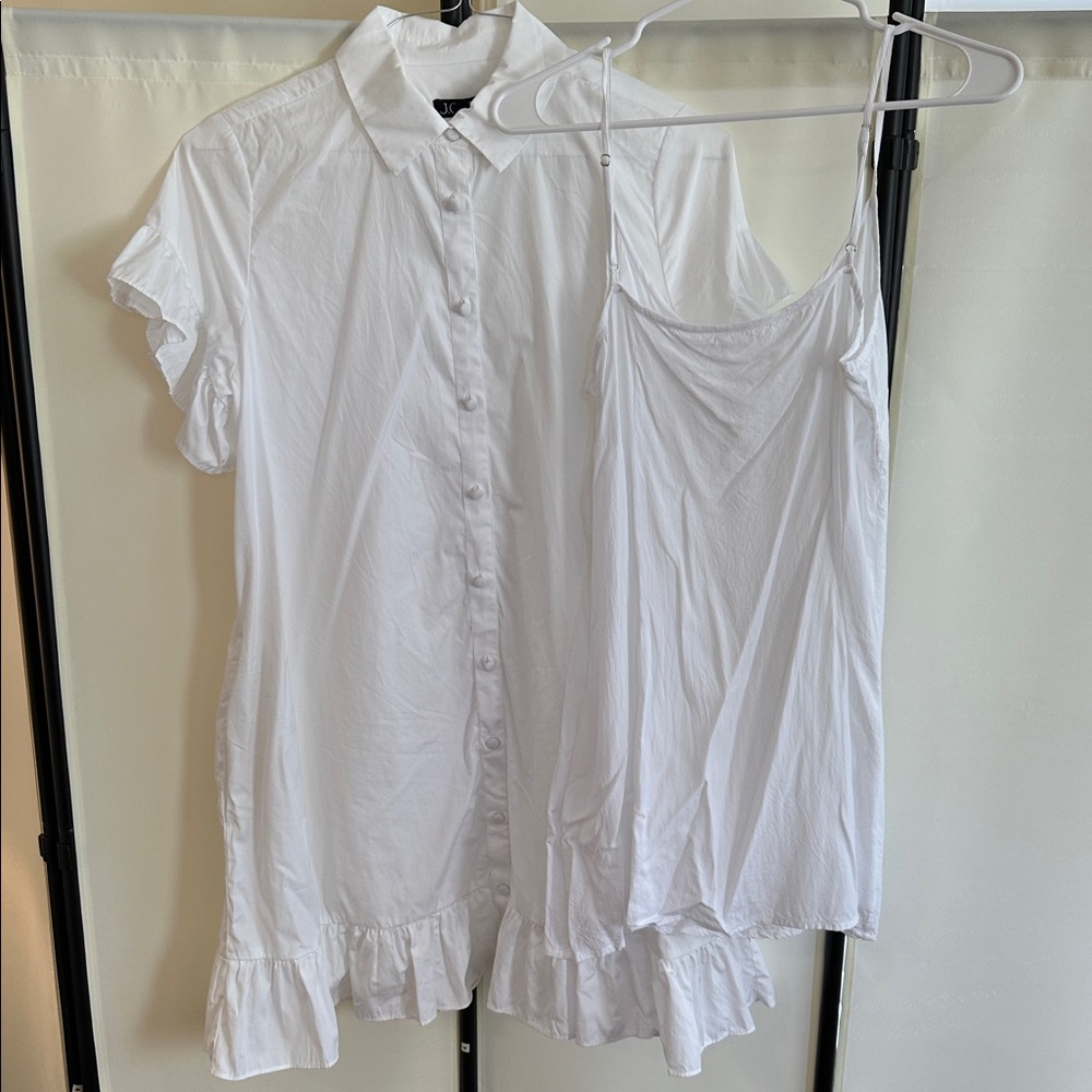J. Crew White Ruffle Hem Dress